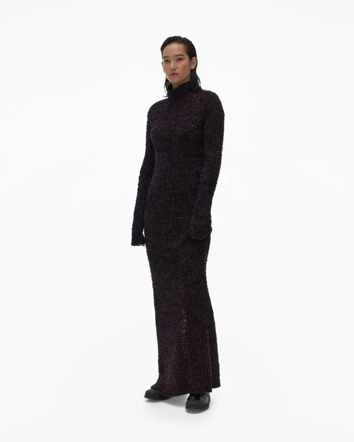 Women Turtleneck Dress Crimson Night Helmut Lang Dresses