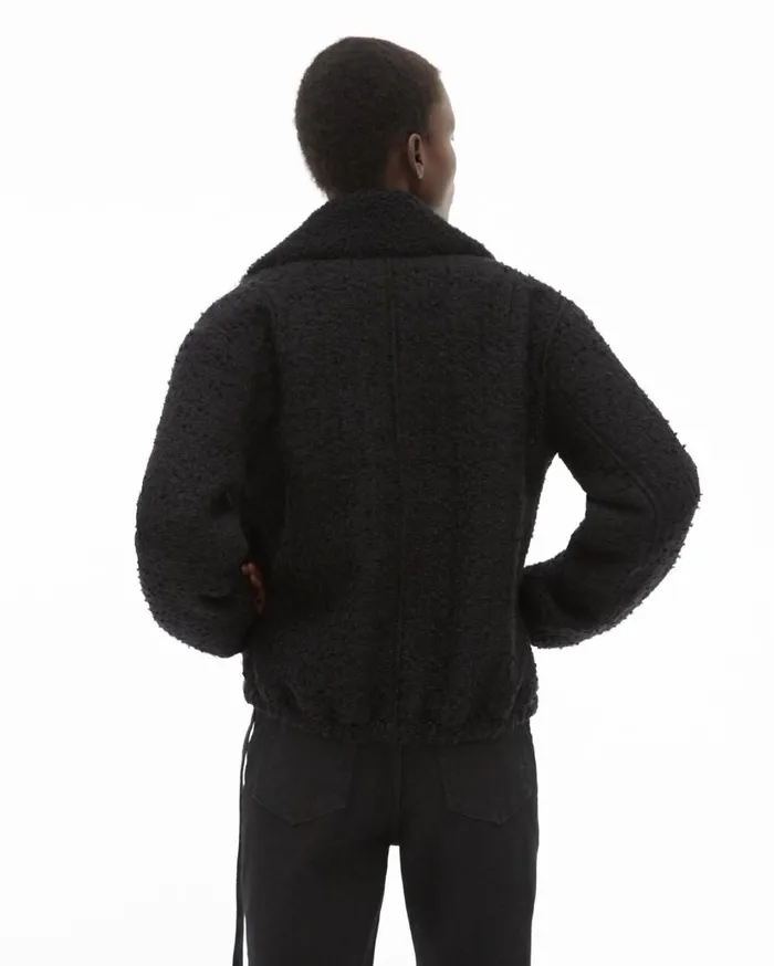 Women Tweed Bomber Black Helmut Lang Jackets