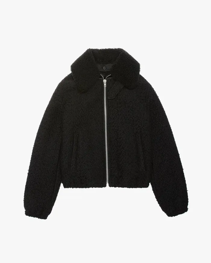 Women Tweed Bomber Black Helmut Lang Jackets