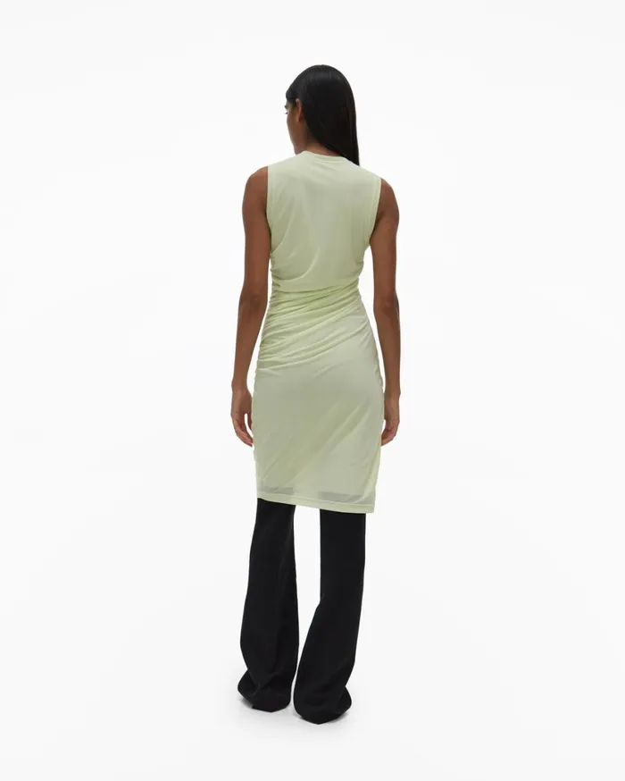 Women Twist Sheath Electric Yellow Helmut Lang Dresses