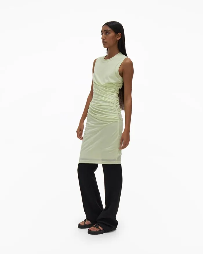 Women Twist Sheath Electric Yellow Helmut Lang Dresses