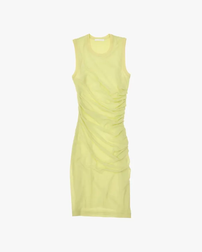 Women Twist Sheath Electric Yellow Helmut Lang Dresses