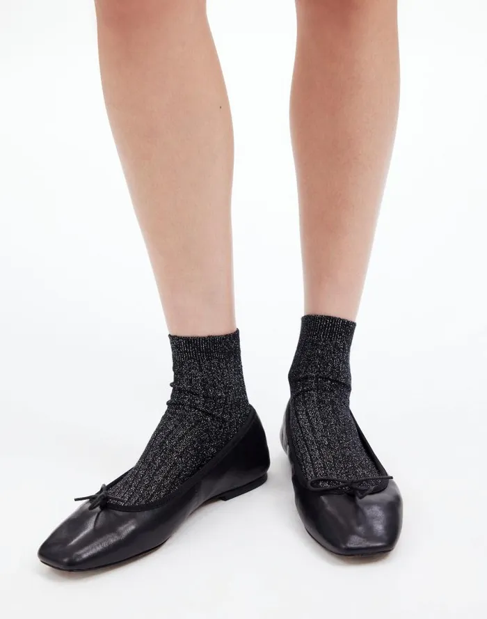 Women TwoPack Shimmer Ankle Socks True Black Madewell Socks