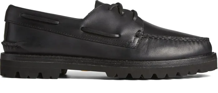Women Unisex Authentic Original 3Eye Vibram Boat Shoe Black Sperry Boat Shoes