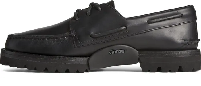 Women Unisex Authentic Original 3Eye Vibram Boat Shoe Black Sperry Boat Shoes