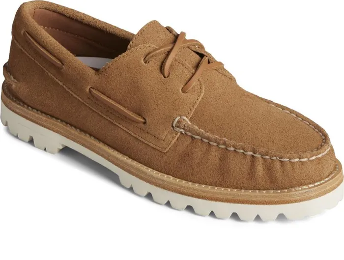 Women Unisex Authentic Original 3Eye Vibram Boat Shoe Tan Sperry Boat Shoes