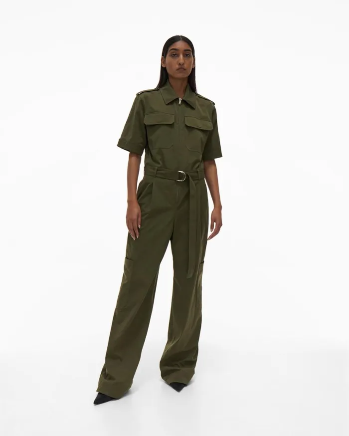 Women Utility Jumpsuit Burnt Olive Helmut Lang Dresses