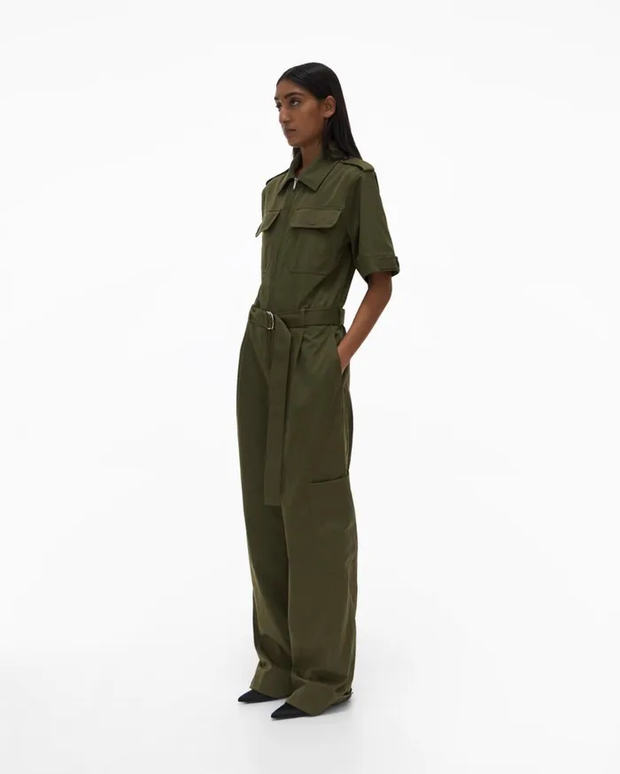 Women Utility Jumpsuit Burnt Olive Helmut Lang Dresses