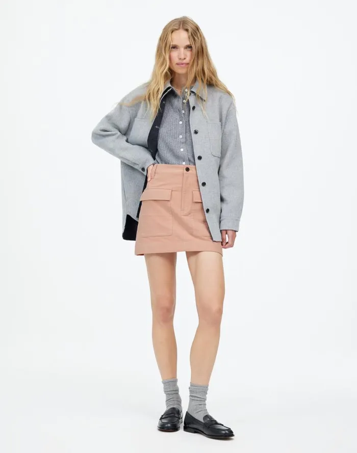 Women Utility Mini Skirt In Moleskin Pale Blush Madewell Skirts