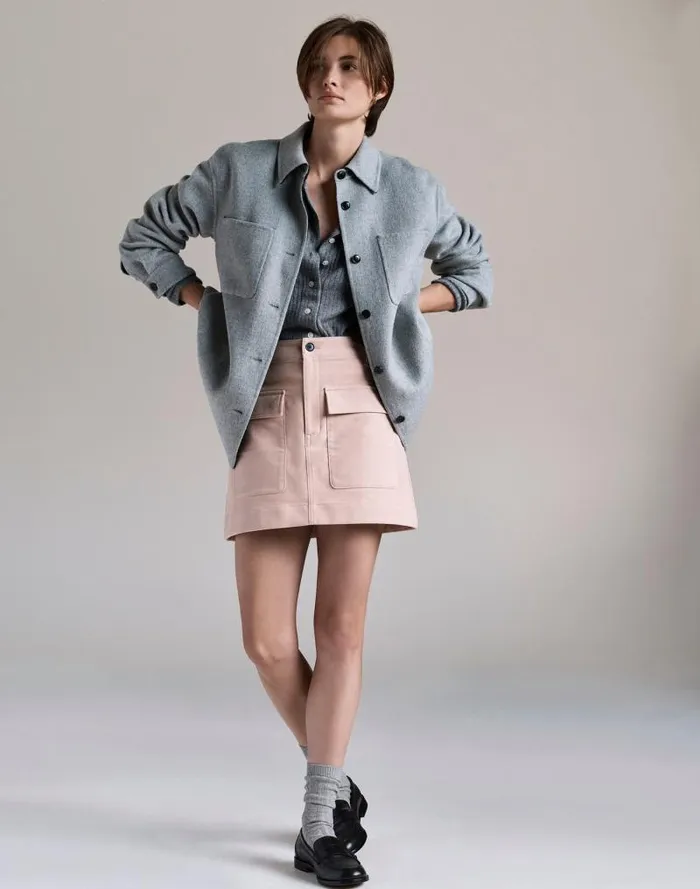 Women Utility Mini Skirt In Moleskin Pale Blush Madewell Skirts