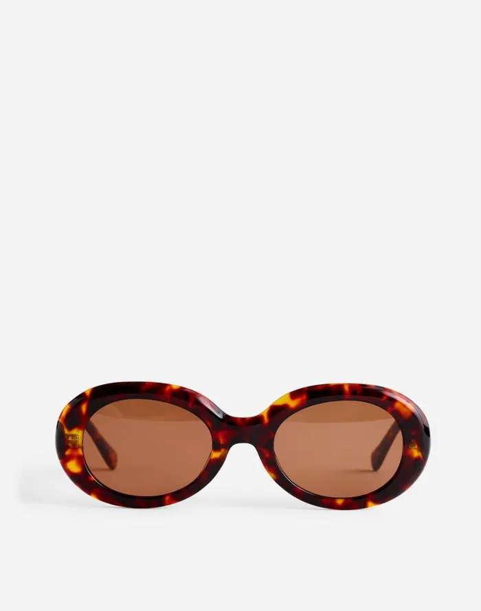 Women Valoma Chunky Oval Sunglasses Dark Tortoise Madewell Sunglasses