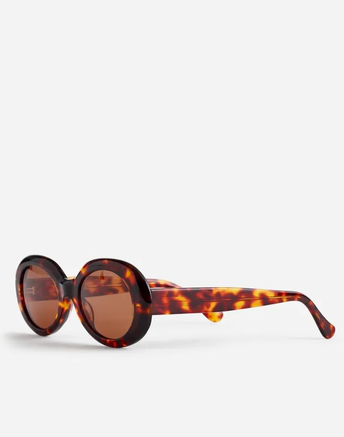 Women Valoma Chunky Oval Sunglasses Dark Tortoise Madewell Sunglasses