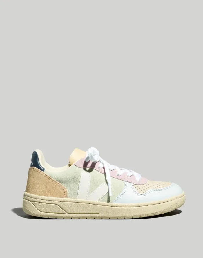 Women Veja Suede V10 Sneakers In Blue Jade White Multico Madewell Sneakers