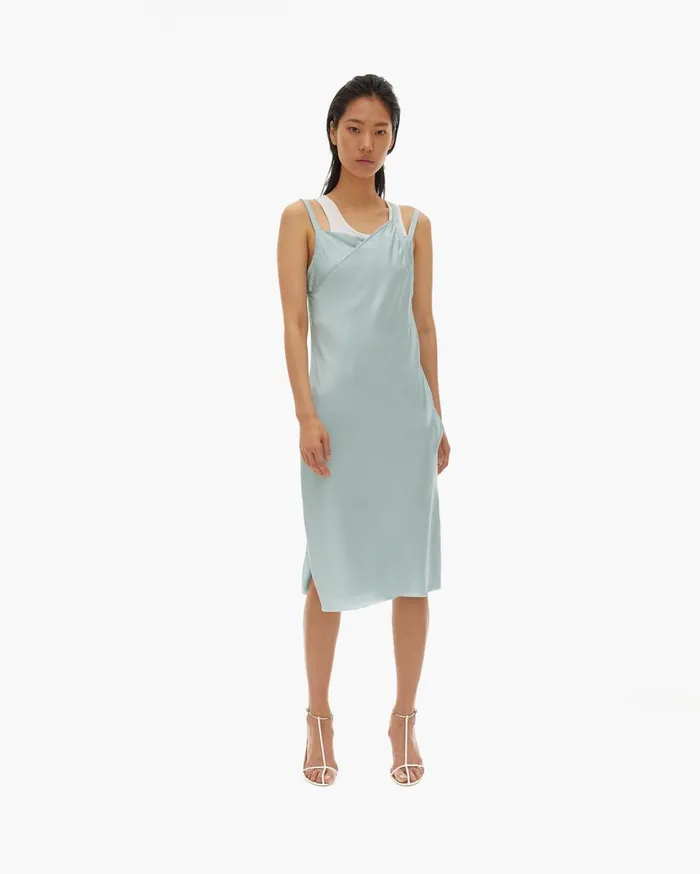 Women Velvet Double Strap Dress Foam Helmut Lang Dresses