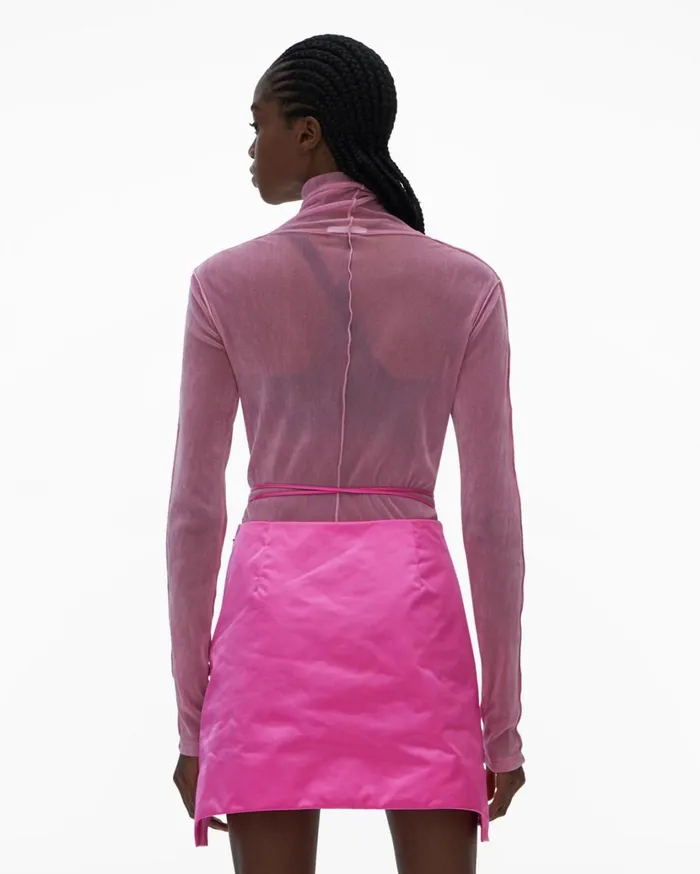Women Velvet Tulle Top Grasse Rose Helmut Lang Tops