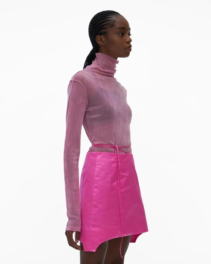 Women Velvet Tulle Top Grasse Rose Helmut Lang Tops