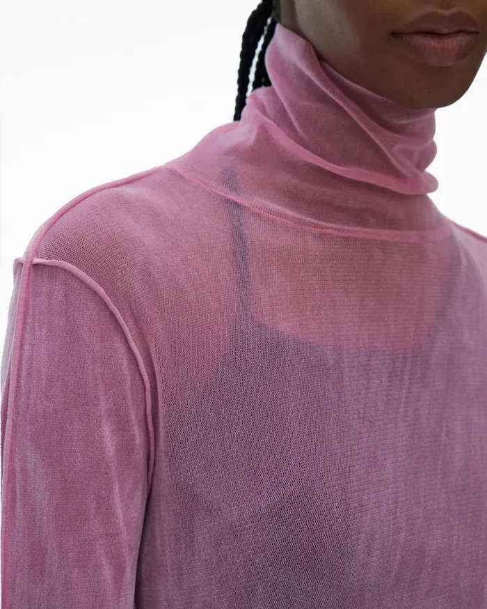 Women Velvet Tulle Top Grasse Rose Helmut Lang Tops