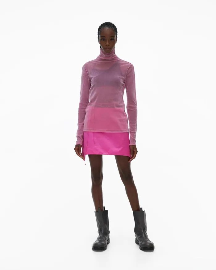 Women Velvet Tulle Top Grasse Rose Helmut Lang Tops