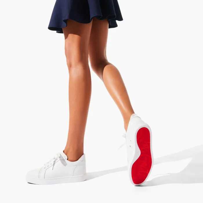 Women Vieira Sneakers 8211 Calf Leather 8211 Bianco Bianco Christian Louboutin Sneakers