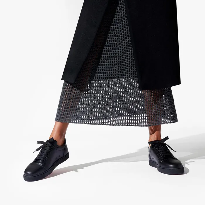 Women Vieira Sneakers 8211 Calf Leather 8211 Black Black Christian Louboutin Sneakers