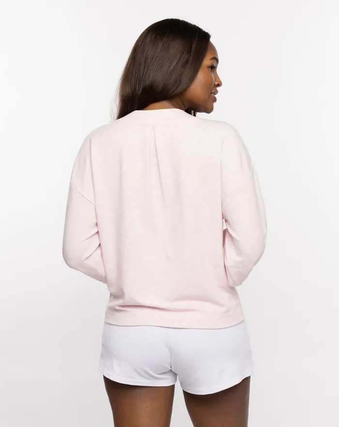 Women VIP TREATMENT CLOUD FRENCH TERRY TOP Heather Lilac TravisMathew Shirts and Tops