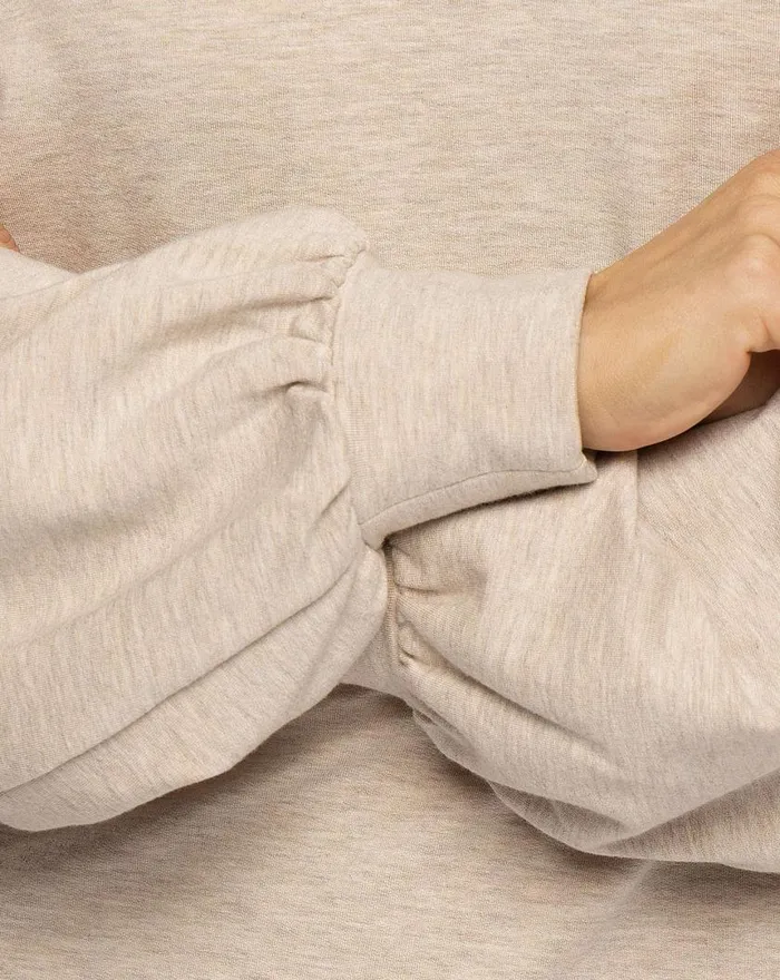 Women VIP TREATMENT CLOUD FRENCH TERRY TOP Heather Natural TravisMathew Hoodies and Pullovers