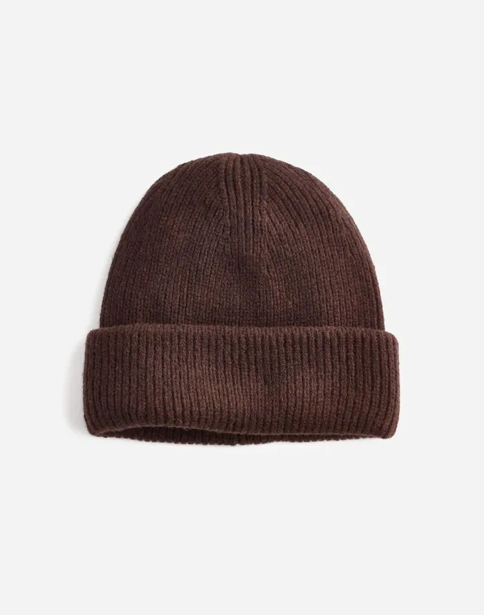 Women WoolBlend Knit Beanie Hthr Dark Carob Madewell Hats