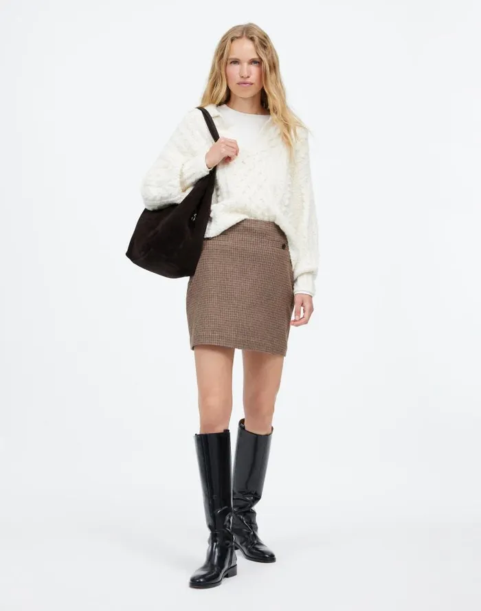 Women WoolBlend Mini Skirt In Check Parton Check Madewell Skirts