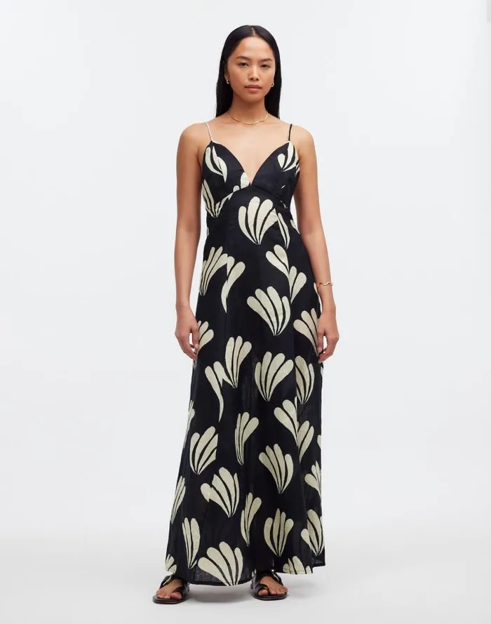 Women Zulu and Zephyr Palm Linen Dress Palm Madewell Swim