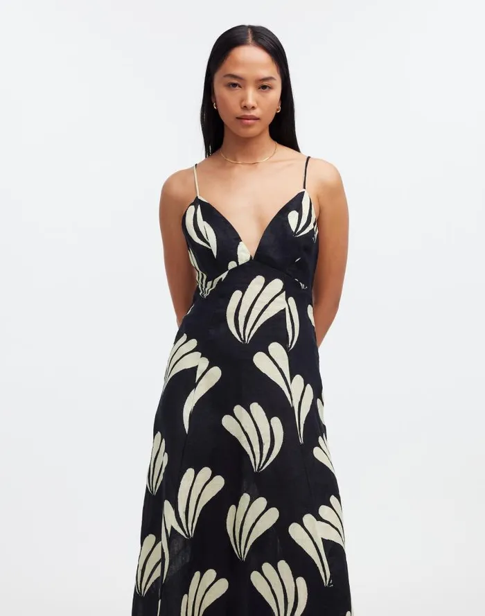 Women Zulu and Zephyr Palm Linen Dress Palm Madewell Swim