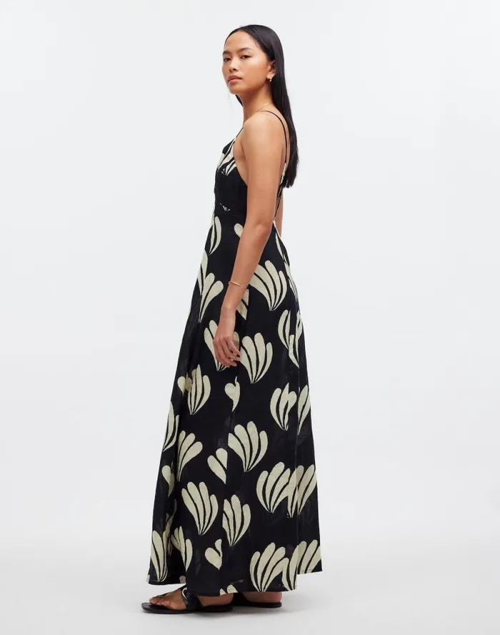 Women Zulu and Zephyr Palm Linen Dress Palm Madewell Swim