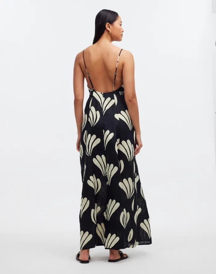 Women Zulu and Zephyr Palm Linen Dress Palm Madewell Swim