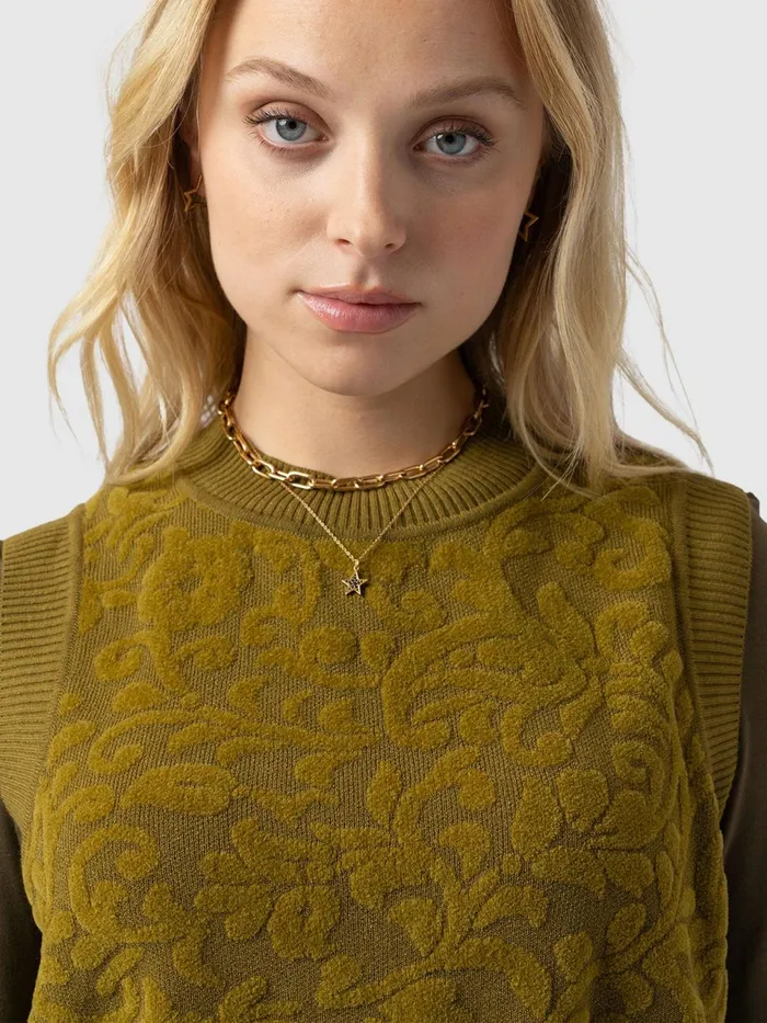 Wren Sleeveless Knit 8211 Olive Olive Women Saint And Sofia Knitwear