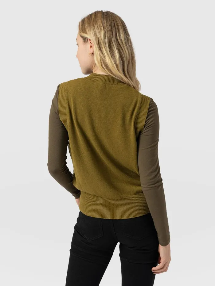 Wren Sleeveless Knit 8211 Olive Olive Women Saint And Sofia Knitwear