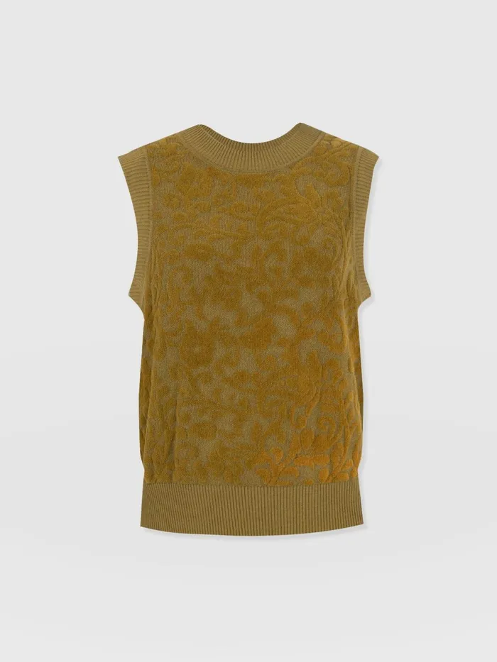 Wren Sleeveless Knit 8211 Olive Olive Women Saint And Sofia Knitwear