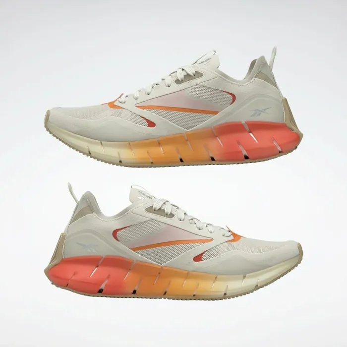 Zig Womens Reebok Zig Kinetica Horizon Shoes Alabaster Utility Beige Carotene